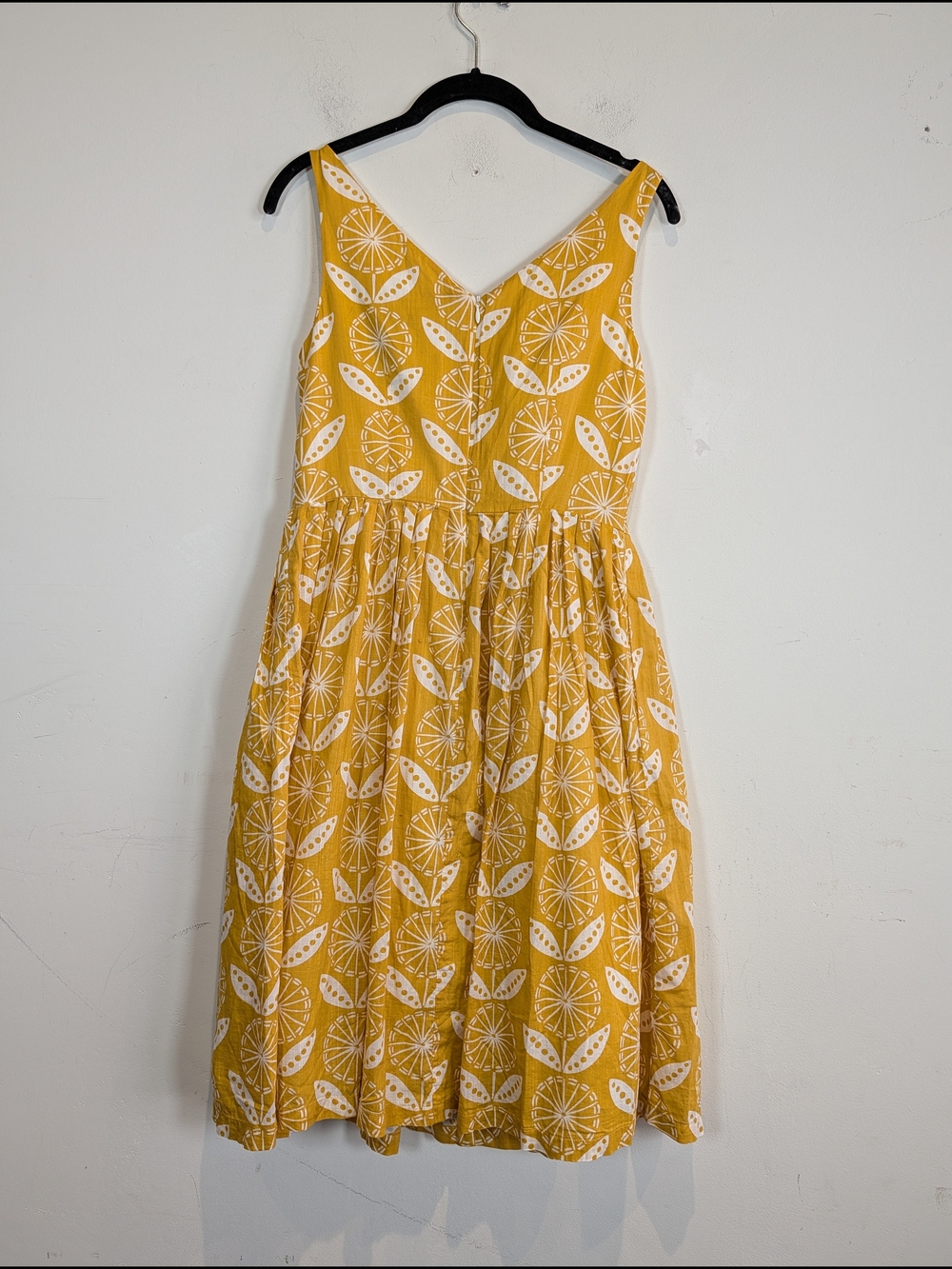 Boden Yellow and White Floral-Print Sundress, Size 4 - Picture 3 of 4